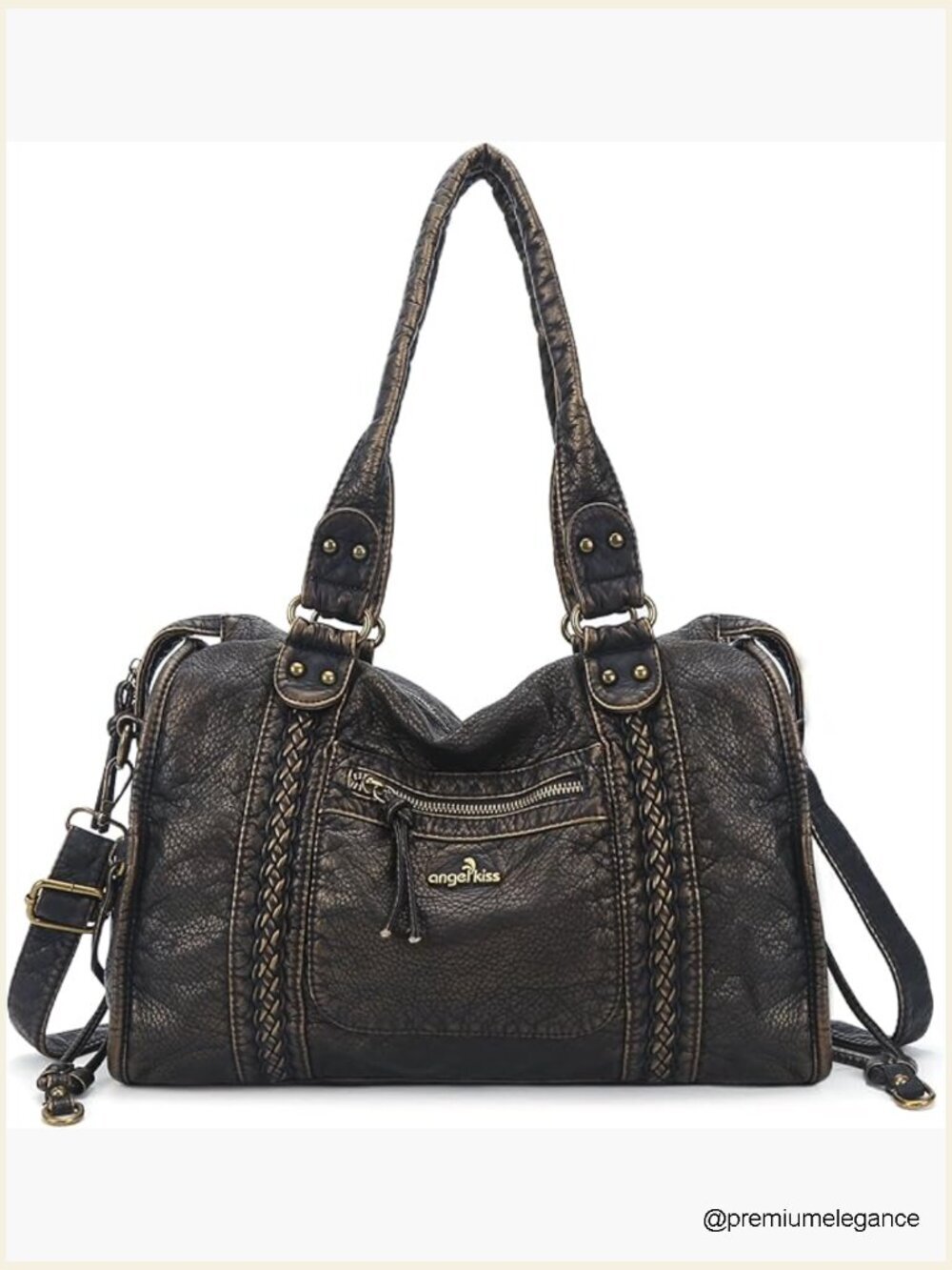 Large Vegan Leather Hobo Satchel Purse Shoulder Bag Tote Work Travel